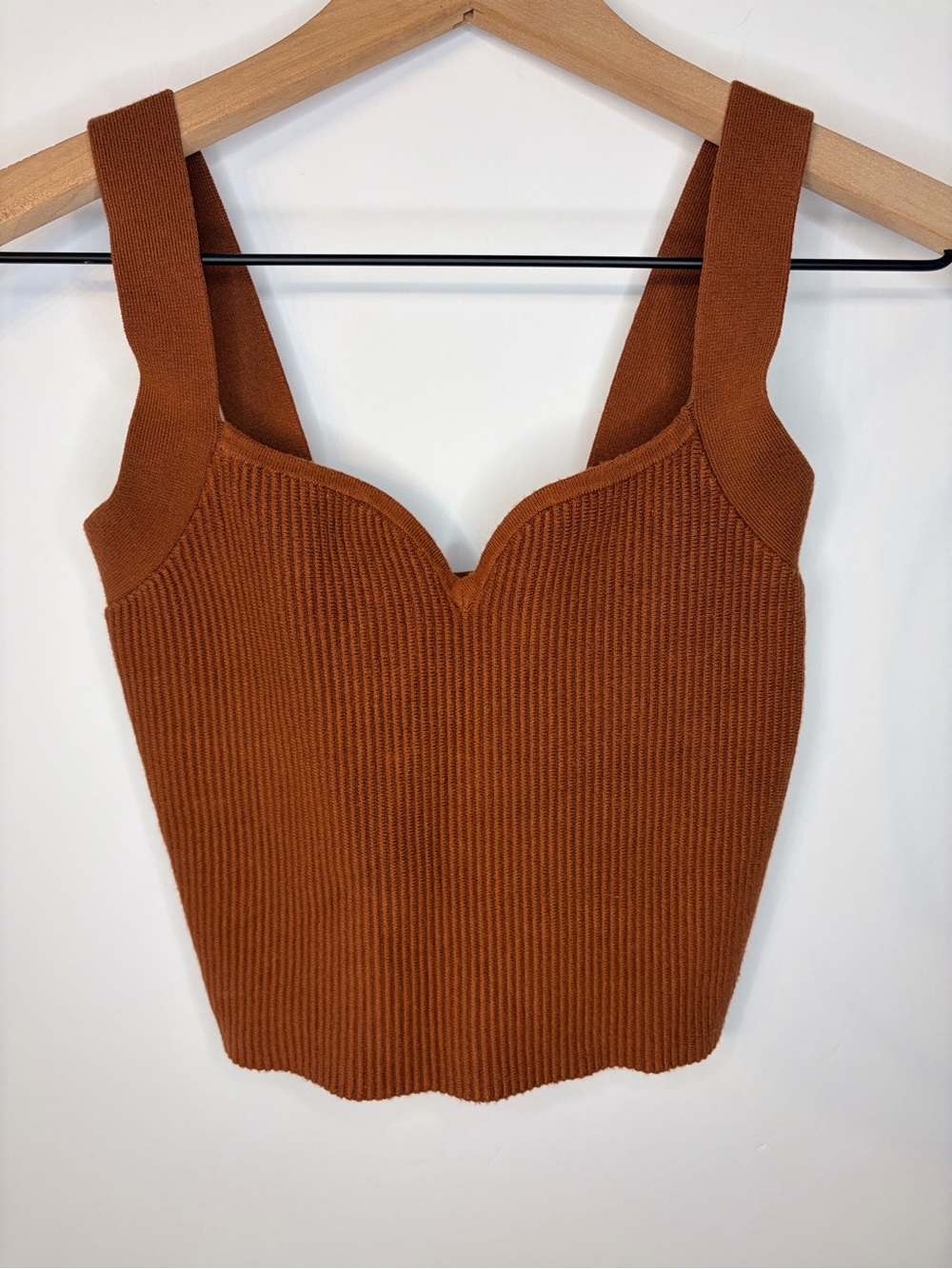 Abercrombie & Fitch Women’s Brown Ottoman Sweetheart Neckline Tank Top, Small